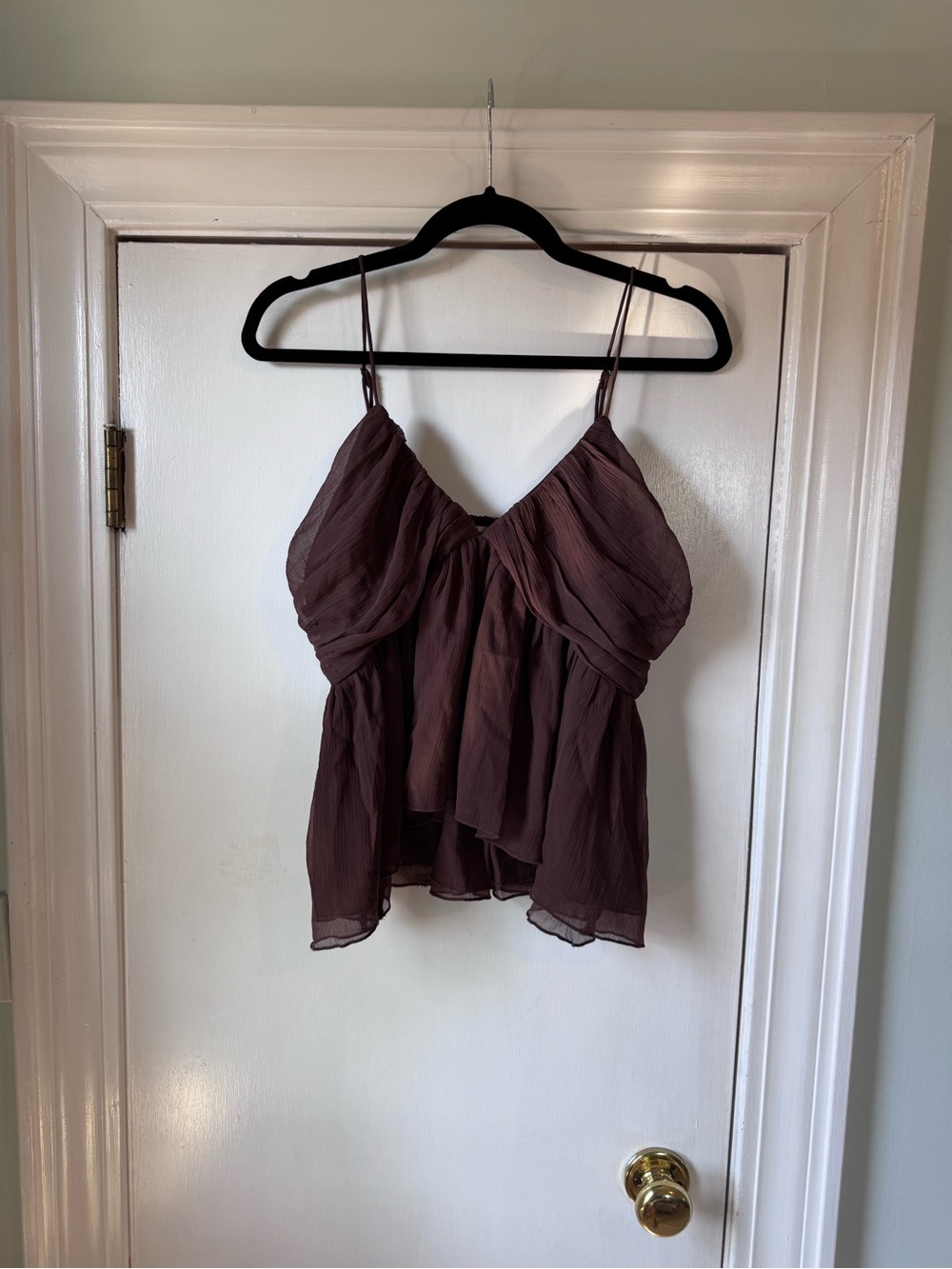 Abercrombie & Fitch Brown Pleated Tank Top